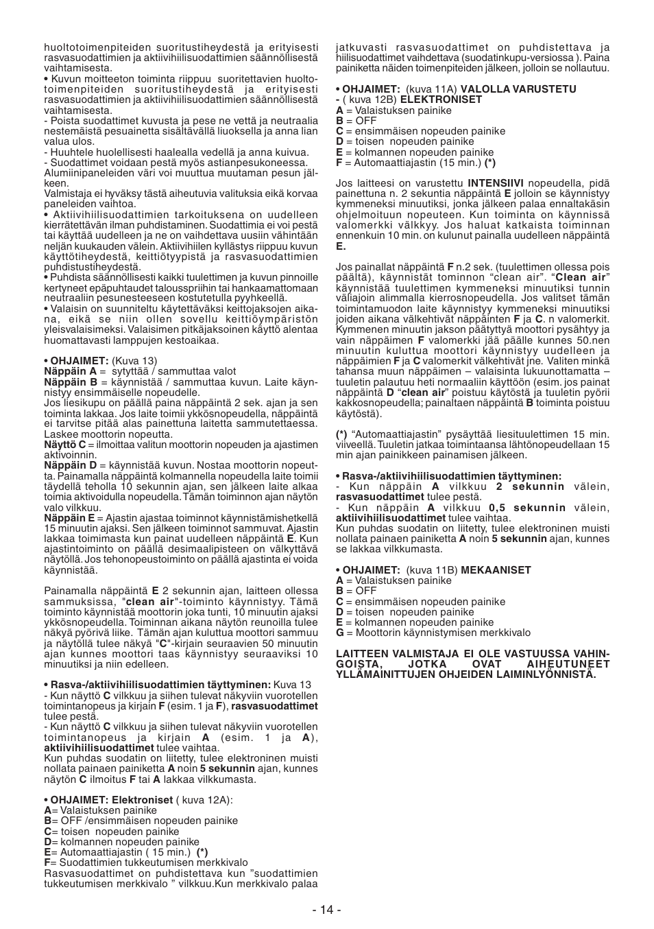 DeLonghi KCX-AF100X User Manual | Page 14 / 32