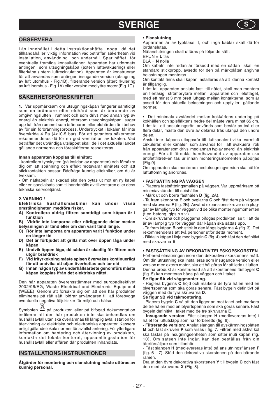 Sverige | DeLonghi KCX-AF100X User Manual | Page 27 / 32