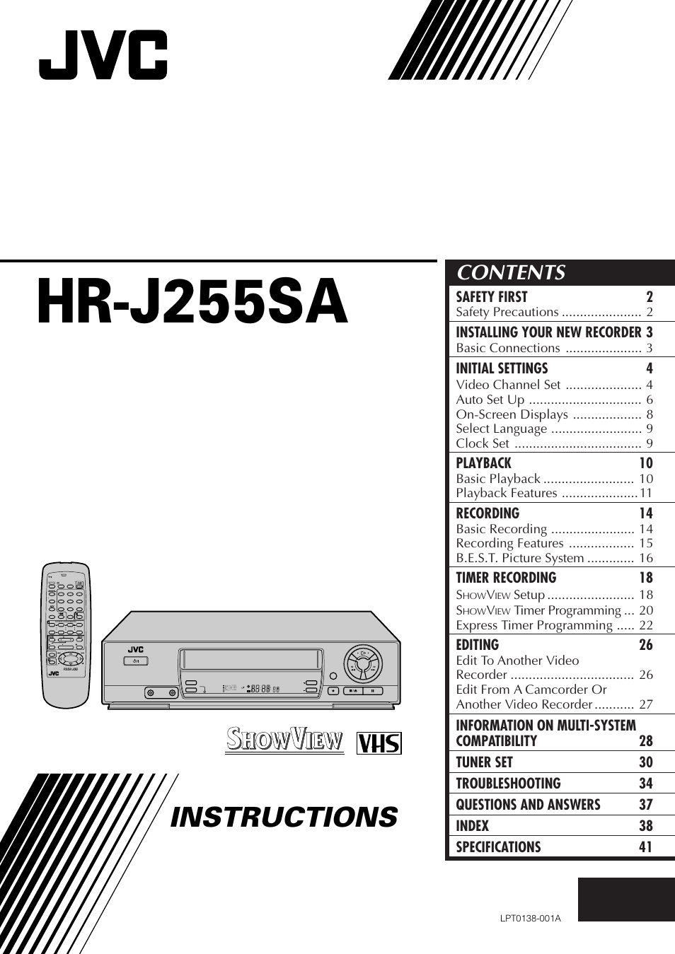 JVC HR-J255SA User Manual | 44 pages