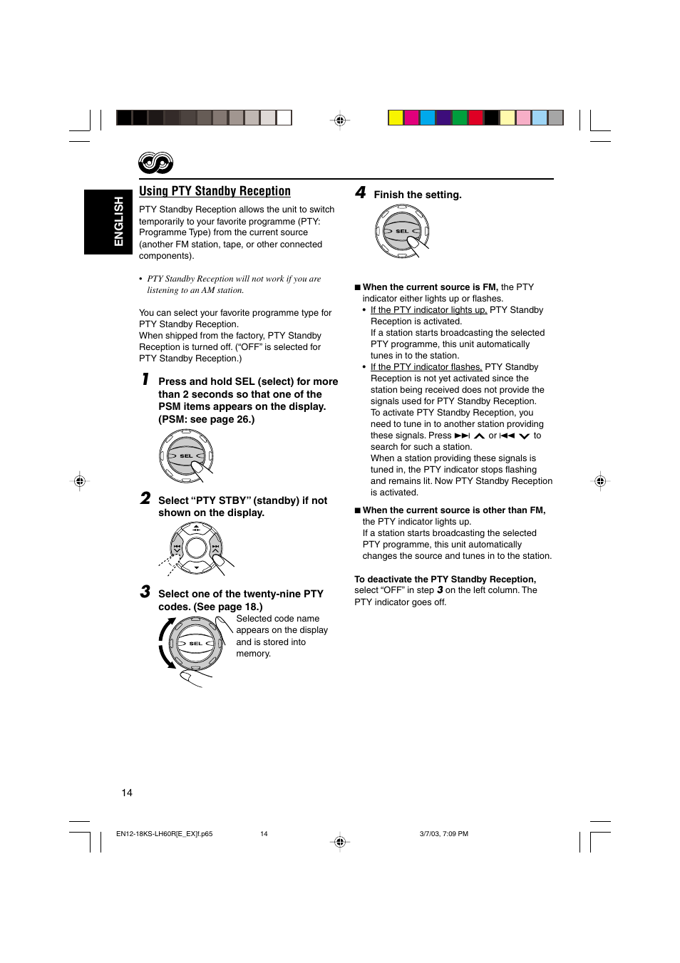 Using pty standby reception | JVC KS-LH60R User Manual | Page 14 / 48