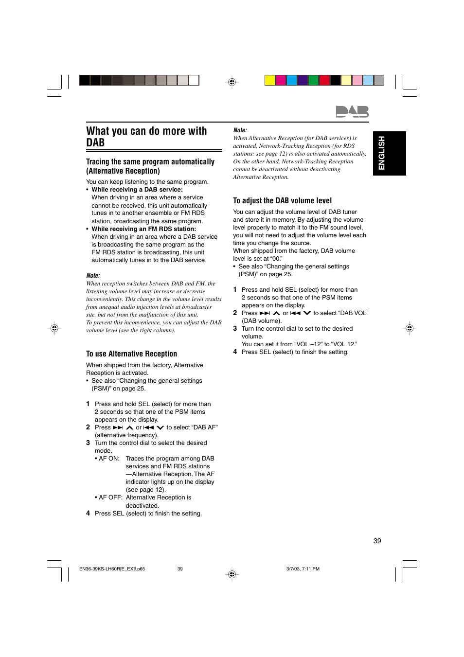 What you can do more with dab | JVC KS-LH60R User Manual | Page 39 / 48