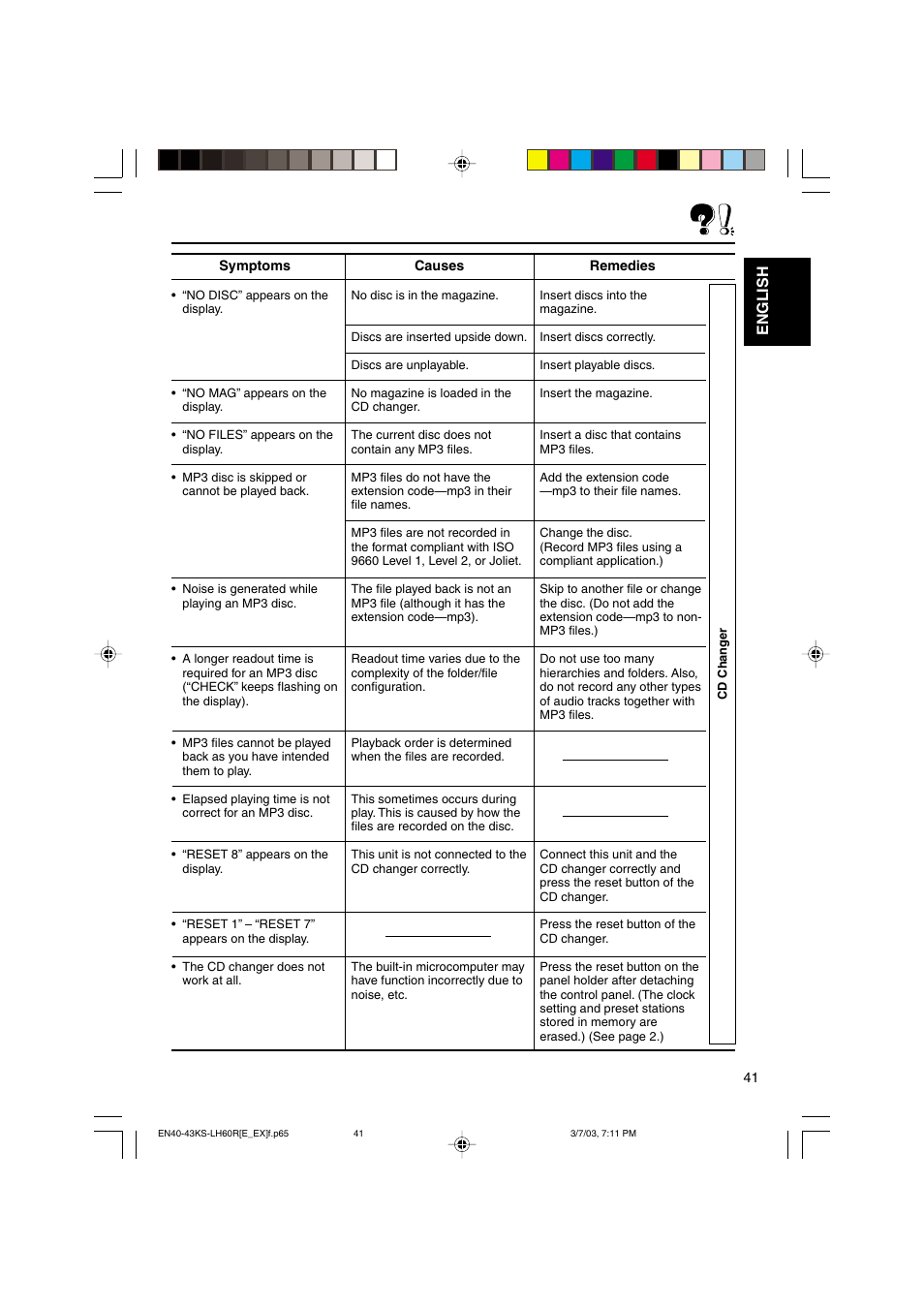 English | JVC KS-LH60R User Manual | Page 41 / 48