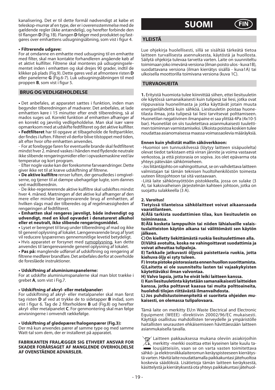 Suomi | DeLonghi KD-LA60 User Manual | Page 19 / 32