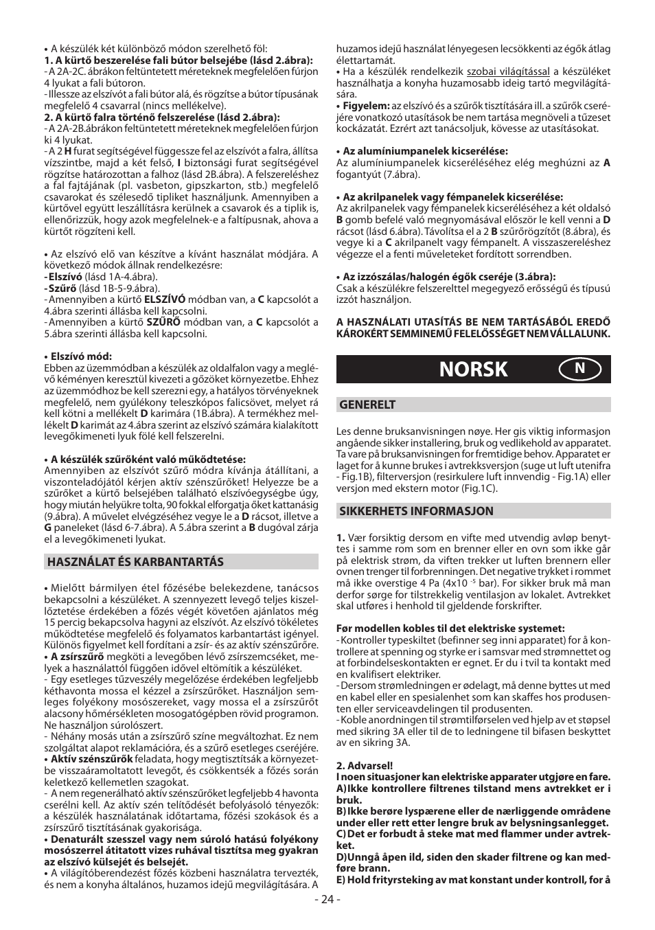 Norsk | DeLonghi KD-LA60 User Manual | Page 24 / 32