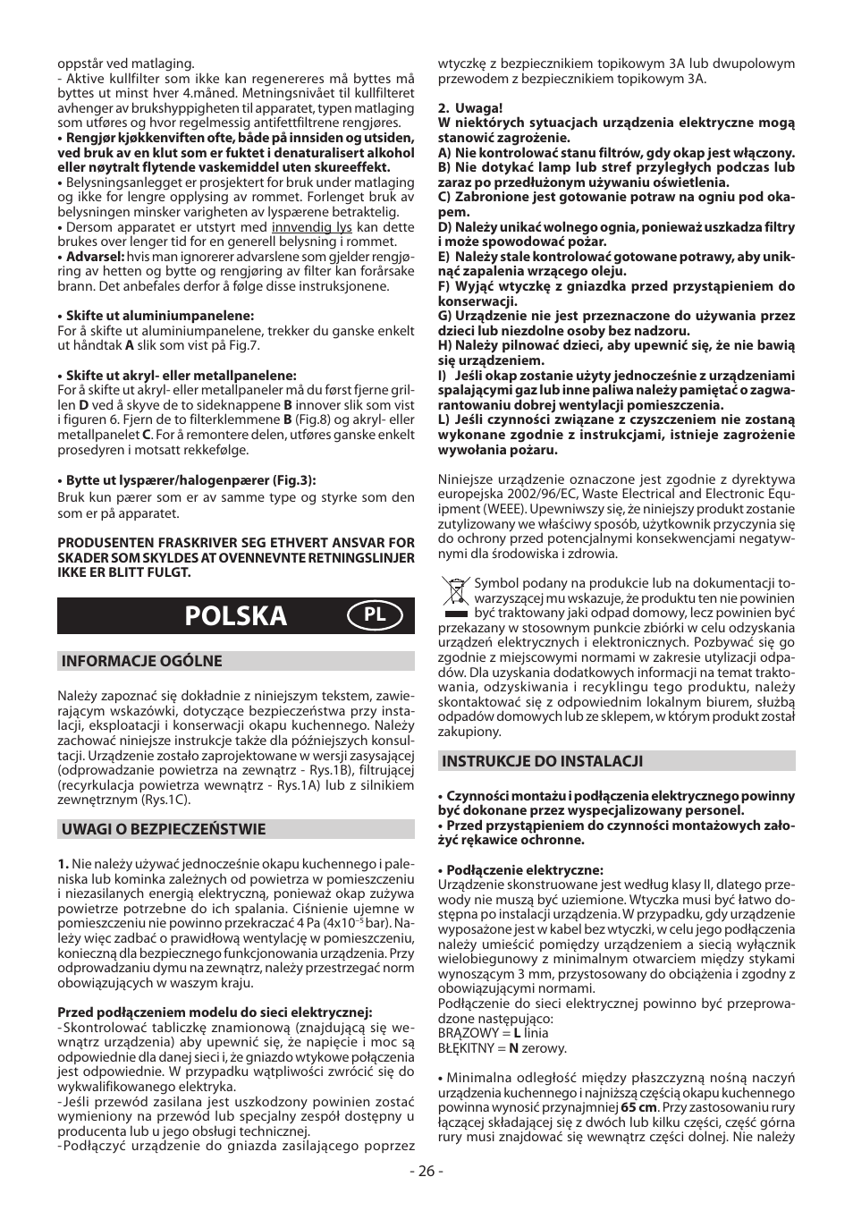 Polska | DeLonghi KD-LA60 User Manual | Page 26 / 32