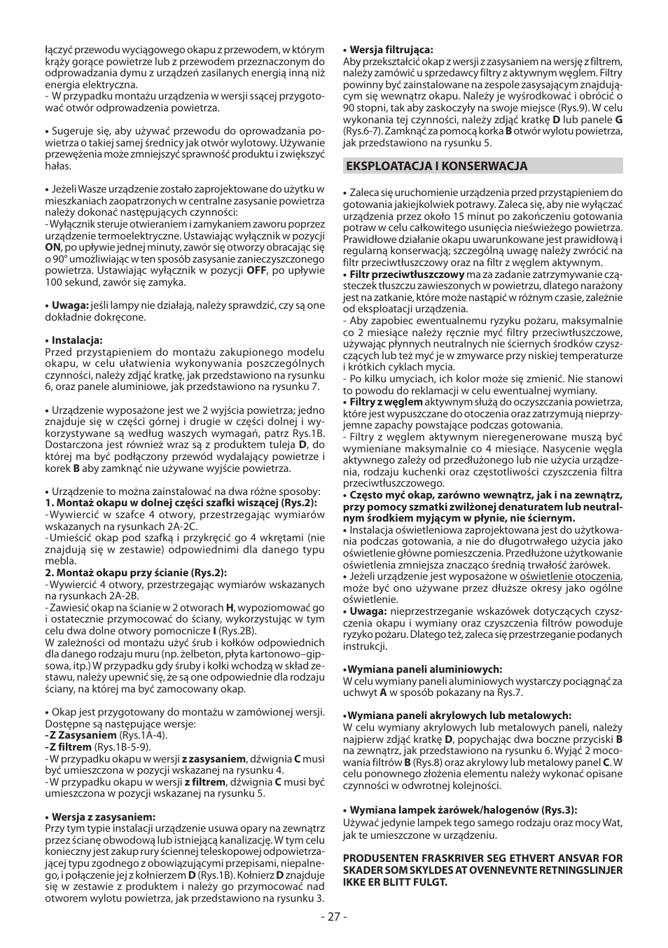 DeLonghi KD-LA60 User Manual | Page 27 / 32