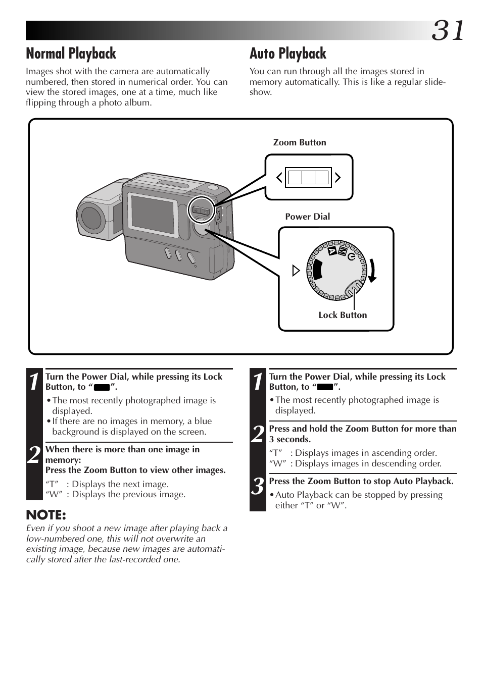 Normal playback, Auto playback | JVC GC-S1 User Manual | Page 31 / 68