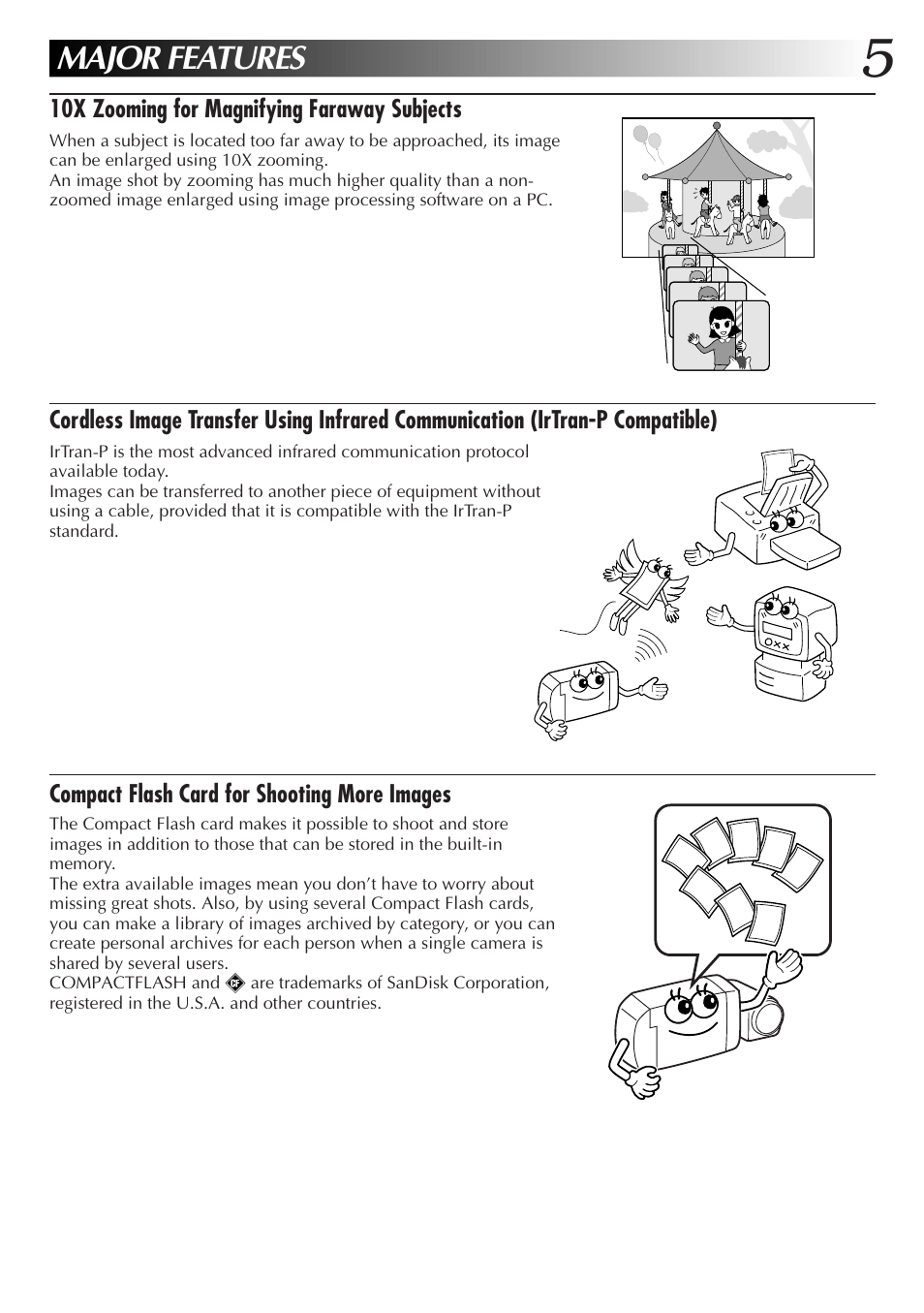 Major features | JVC GC-S1 User Manual | Page 5 / 68