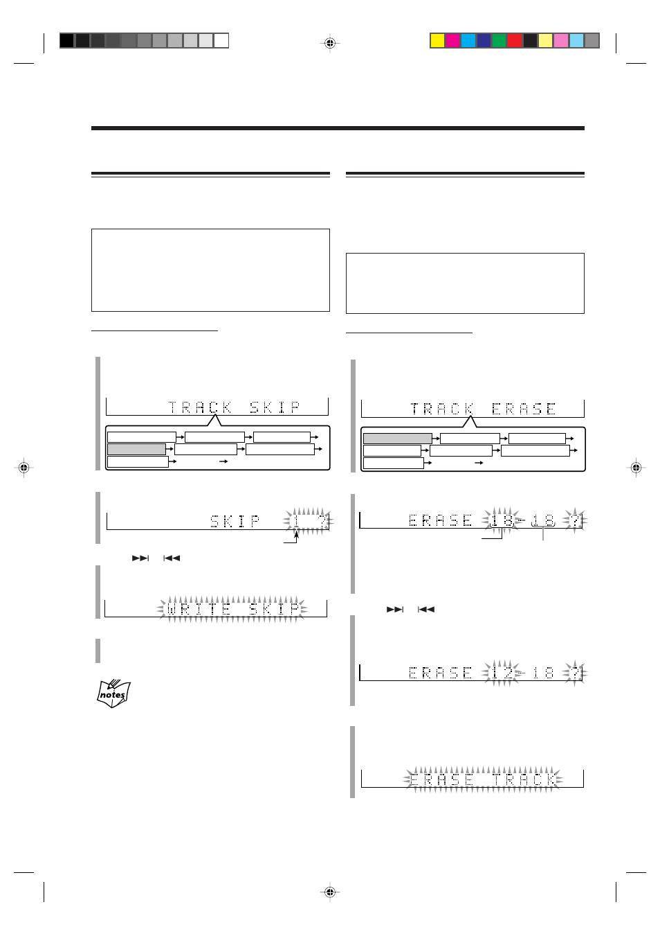 Erasing tracks (only for cd-rw), Recording skip marks onto a cd-r/cd-rw | JVC CA-NXCDR7R User Manual | Page 50 / 64