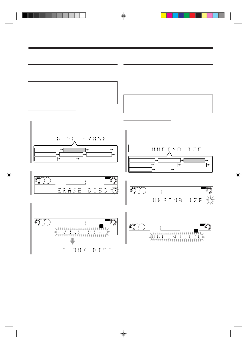 Unfinalizing a disc (only for cd-rw), Erasing all tracks (only for cd-rw) | JVC CA-NXCDR7R User Manual | Page 51 / 64