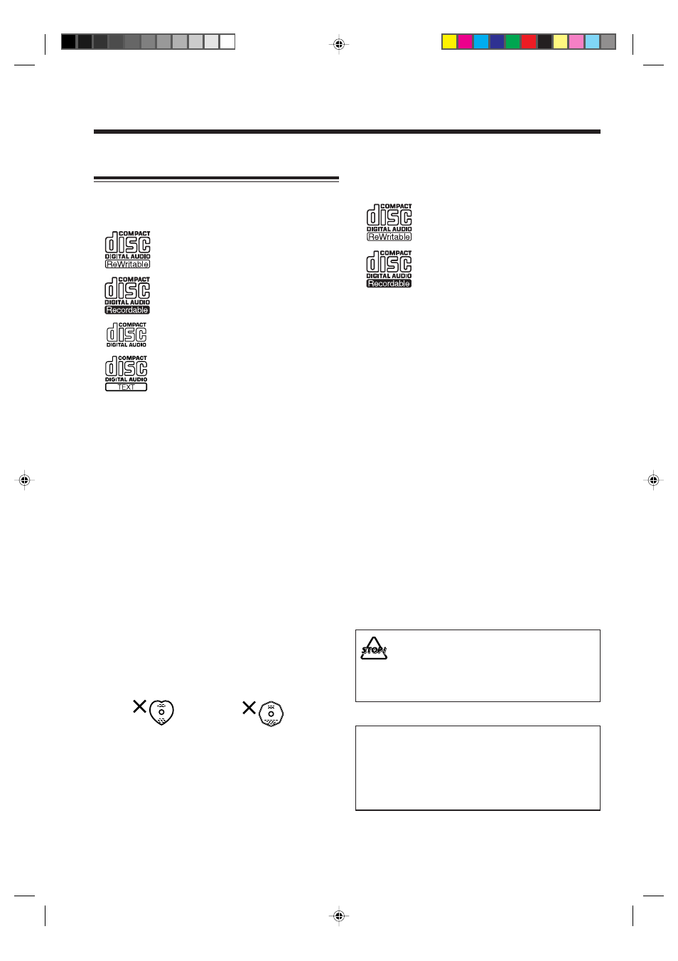 Precautions on disc playback and recording | JVC CA-NXCDR7R User Manual | Page 8 / 64