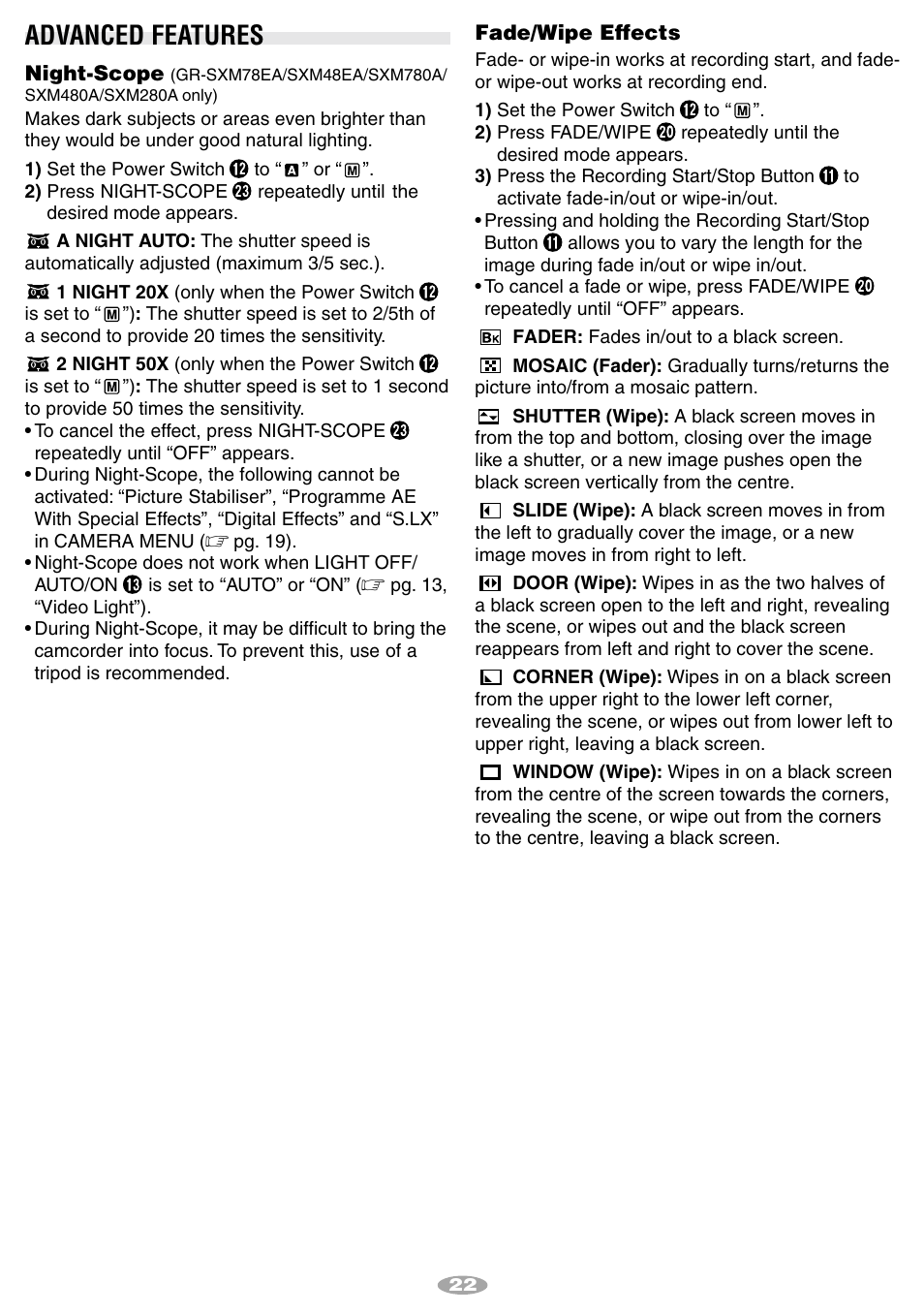Advanced features | JVC 1001MKV*UN*SN User Manual | Page 22 / 32