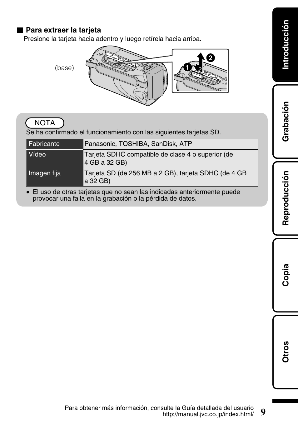 Esta unidad, consulte p.9 | JVC Everio GZ-HM300U User Manual | Page 41 / 96