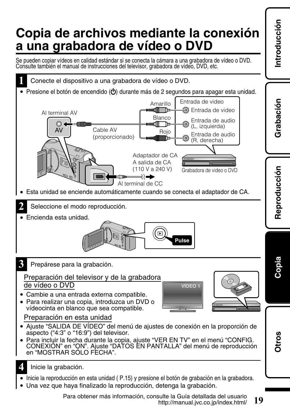 Introducción grabación reproducción copia otros | JVC Everio GZ-HM300U User Manual | Page 51 / 96