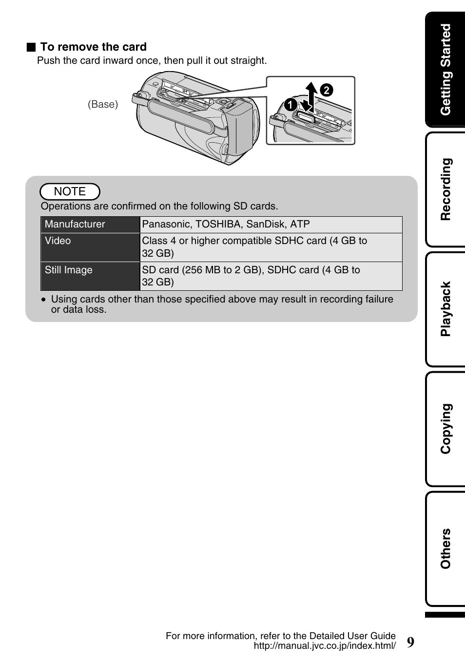 JVC Everio GZ-HM300U User Manual | Page 9 / 96