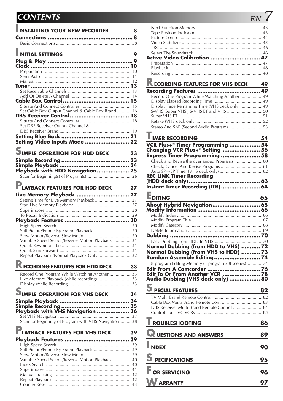 JVC HM-HDS1U User Manual | Page 7 / 100