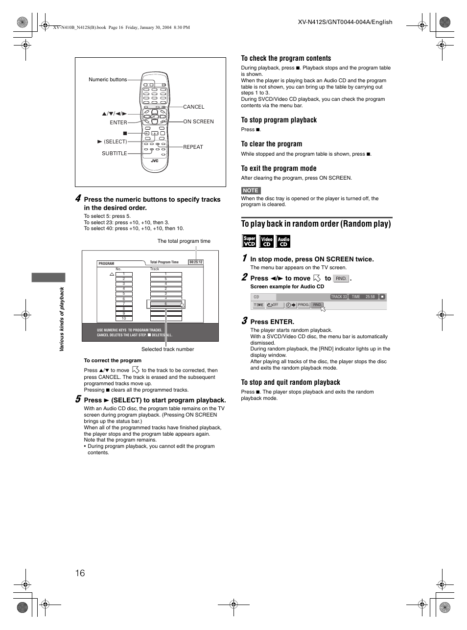 JVC XV-N412S User Manual | Page 18 / 38