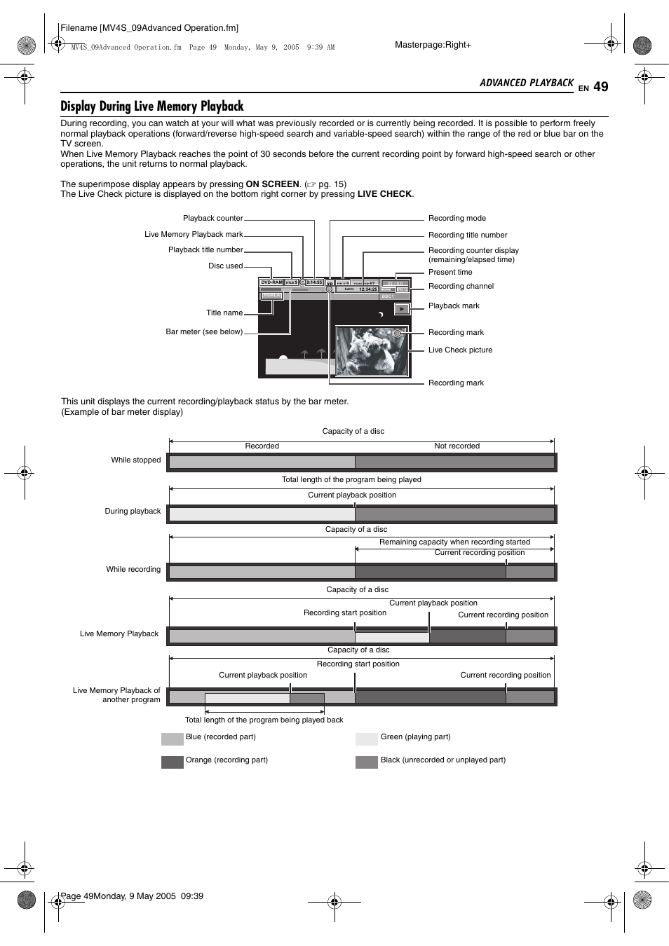 Advanced playback | JVC DR-MV4SUJ User Manual | Page 49 / 84