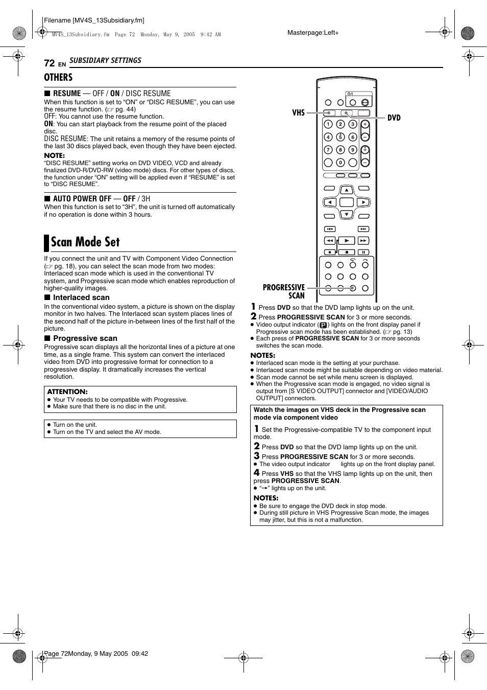 Pg. 72), Scan mode set, Others | JVC DR-MV4SUJ User Manual | Page 72 / 84