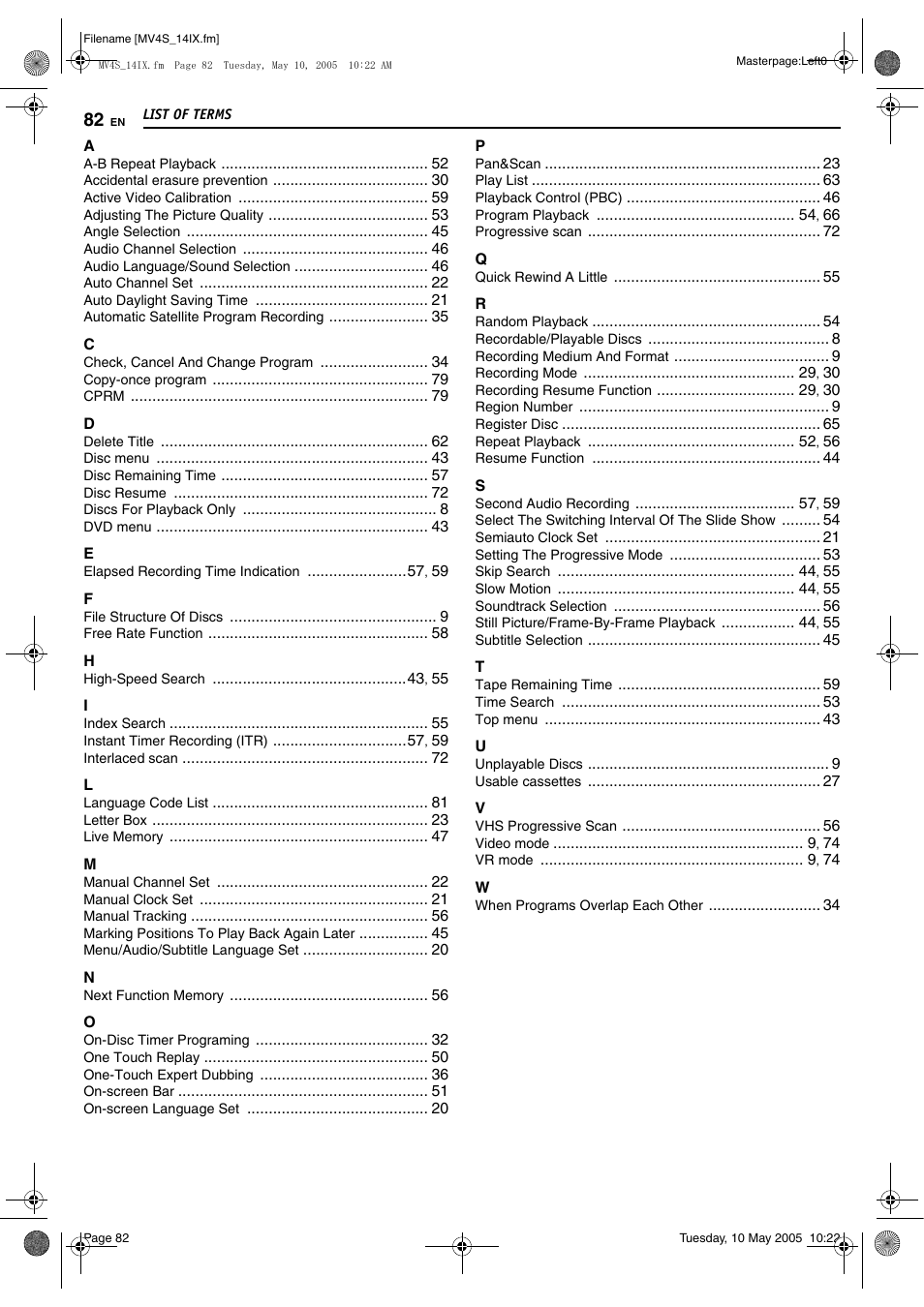 JVC DR-MV4SUJ User Manual | Page 82 / 84