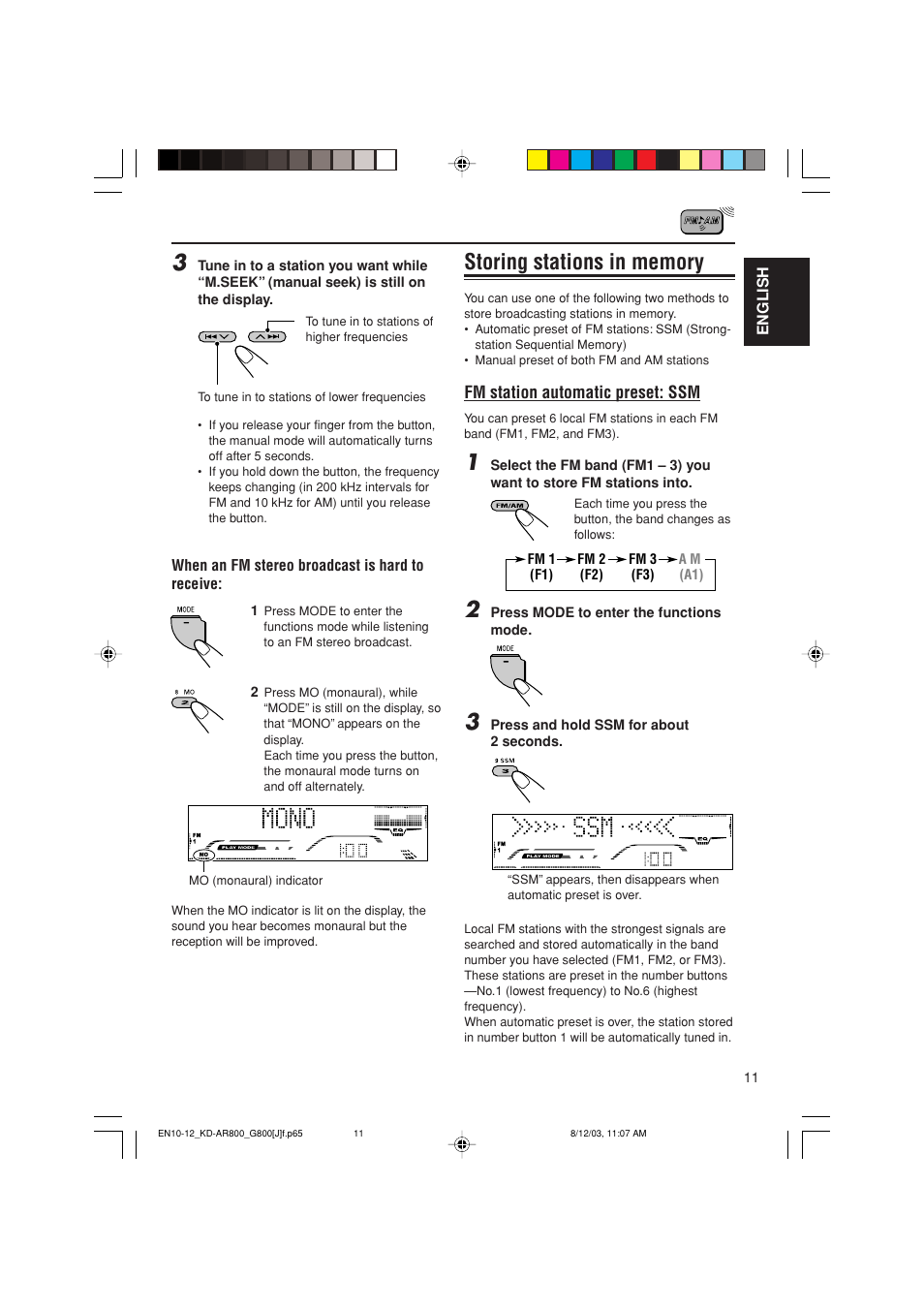 JVC KD-AR800J User Manual | Page 11 / 135