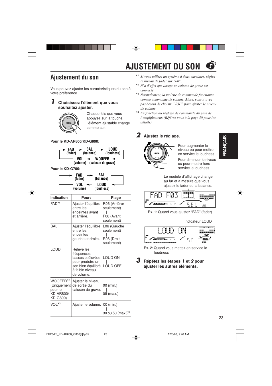 Ajustement du son | JVC KD-AR800J User Manual | Page 111 / 135