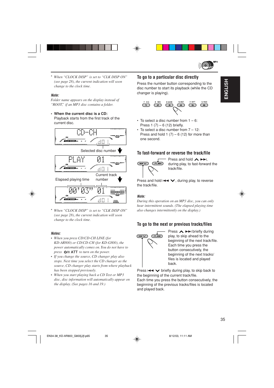 English to go to a particular disc directly | JVC KD-AR800J User Manual | Page 35 / 135
