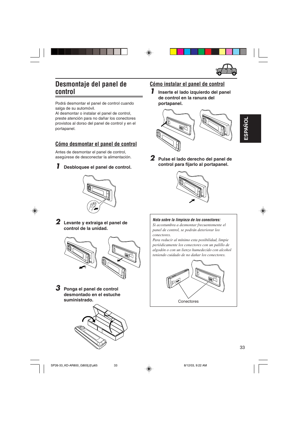 Desmontaje del panel de control | JVC KD-AR800J User Manual | Page 77 / 135