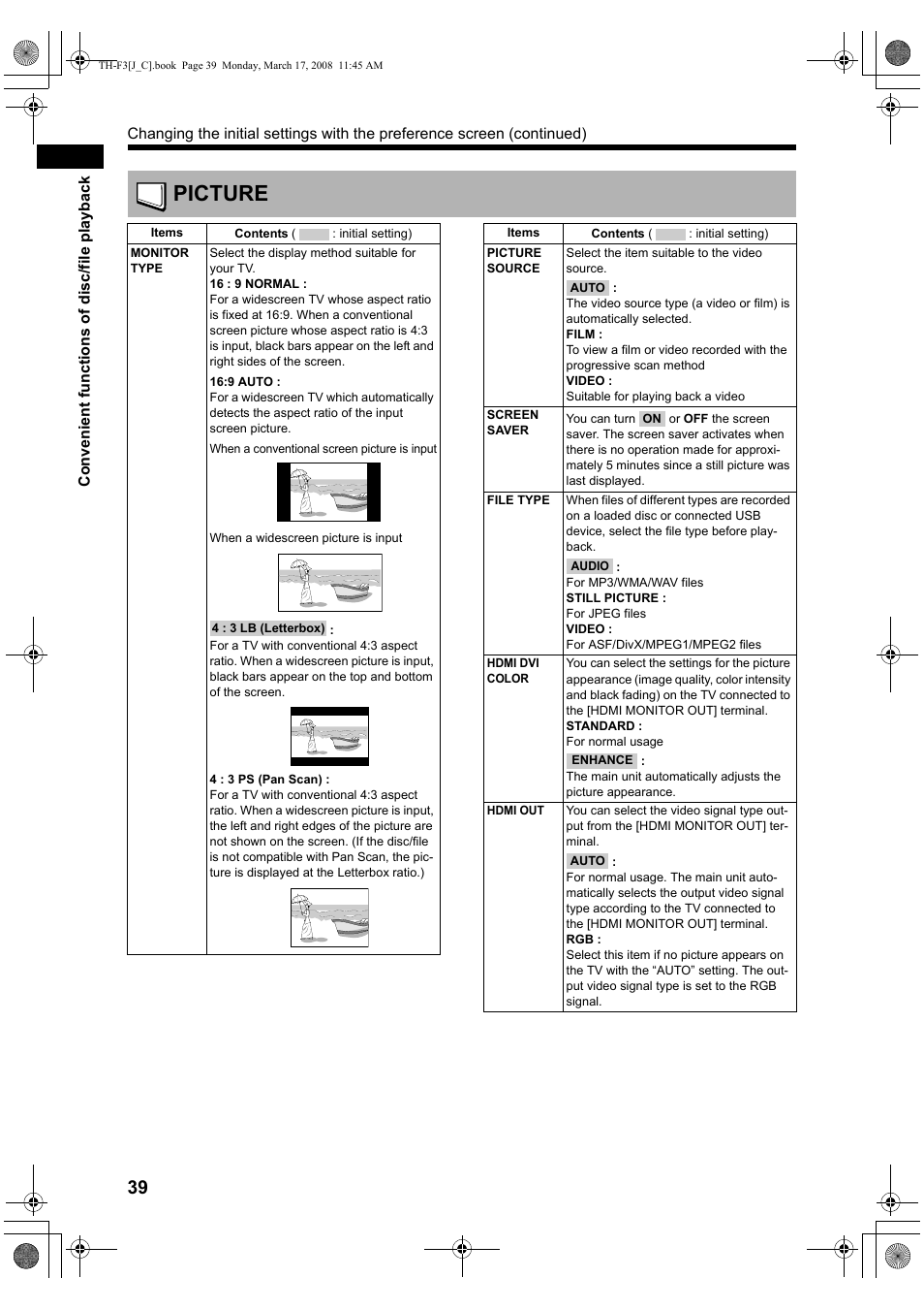 Picture | JVC TH-F3 User Manual | Page 44 / 68