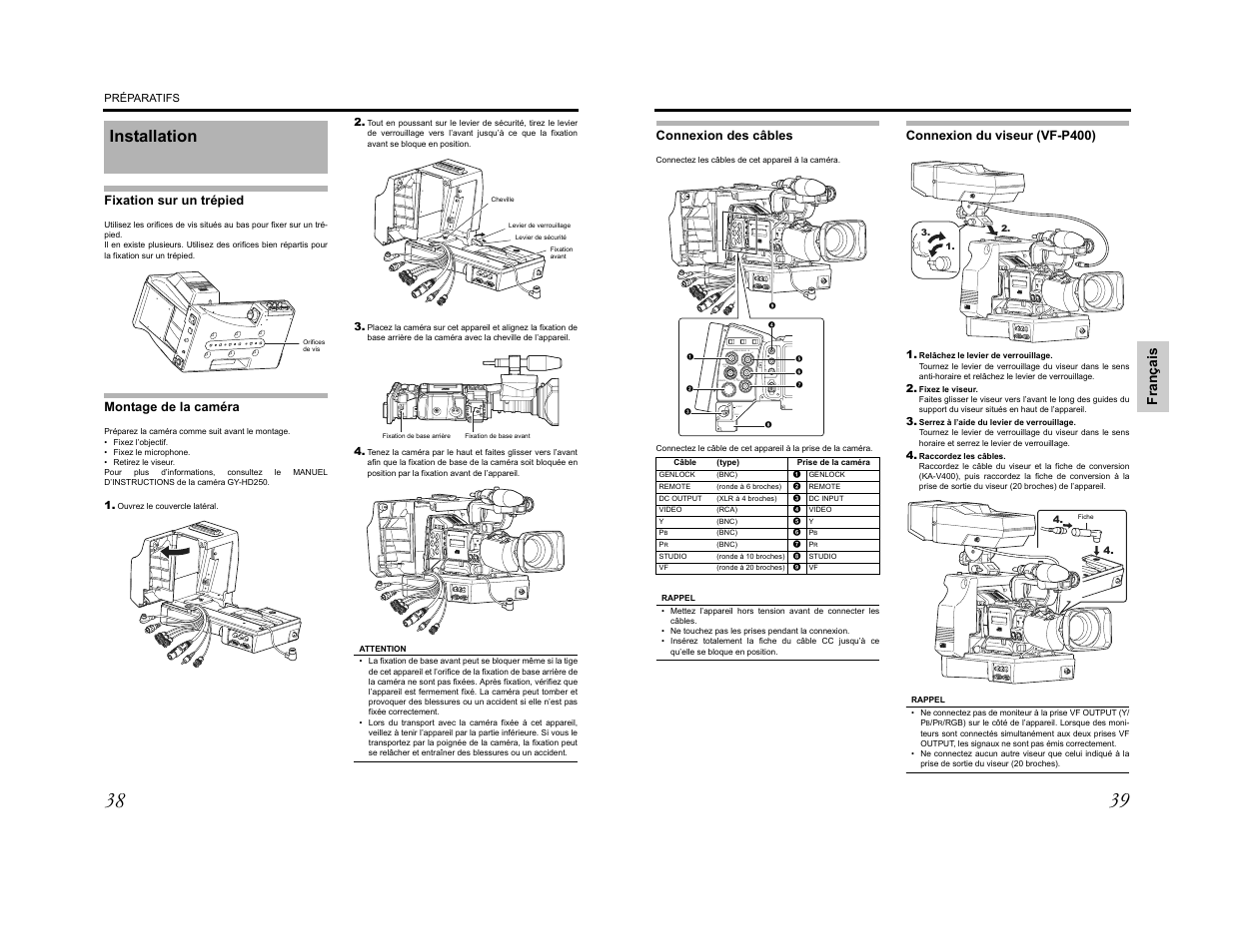 Installation | JVC KA-HD250 User Manual | Page 20 / 36