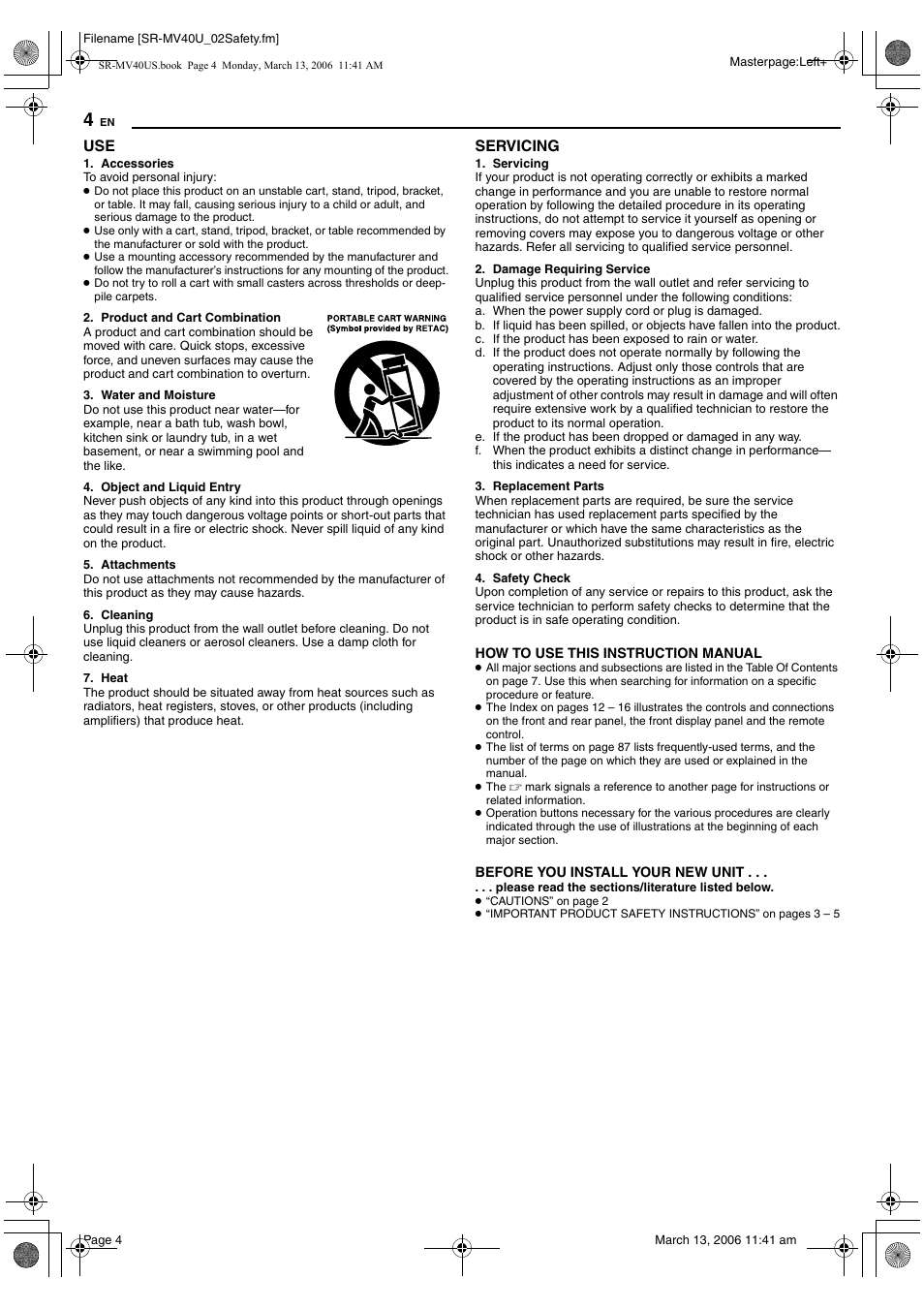 JVC SR-MV40U User Manual | Page 4 / 88