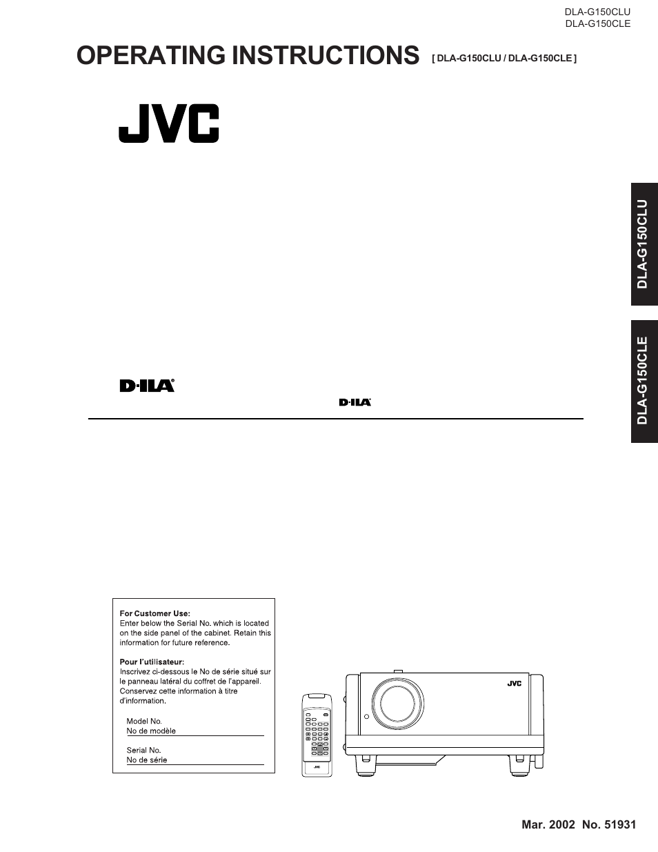 JVC DLA-G150CLE User Manual | 80 pages