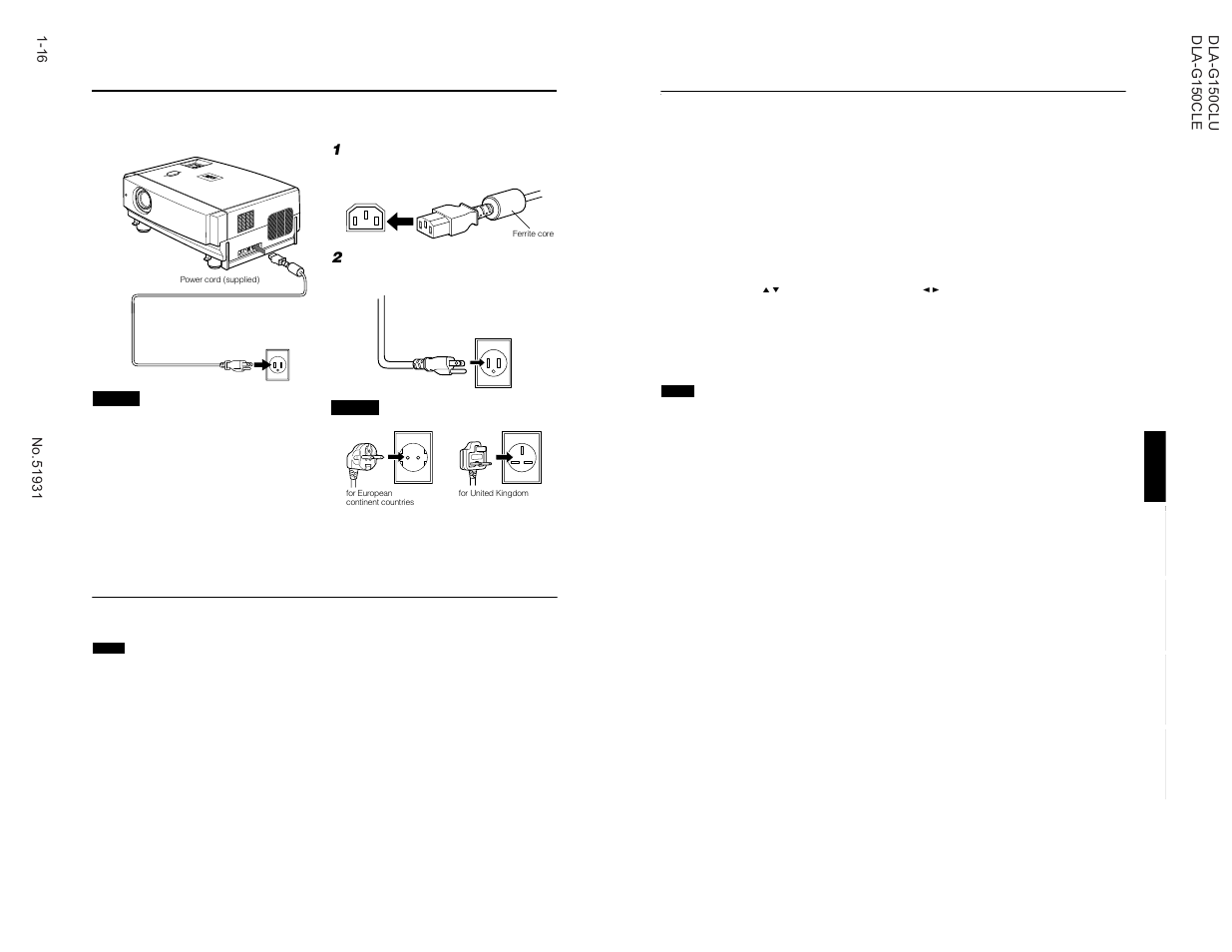 Basic operations, Connecting the power cord, Removing the lens cap | JVC DLA-G150CLE User Manual | Page 16 / 80