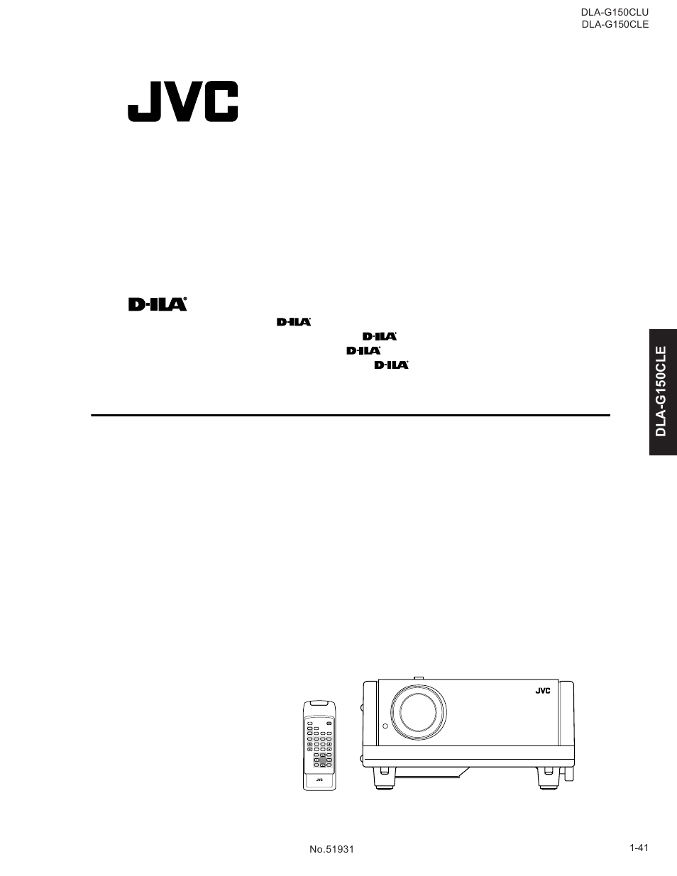 Dla-g150cle, Projector, Instructions | Lenses are optional) | JVC DLA-G150CLE User Manual | Page 41 / 80