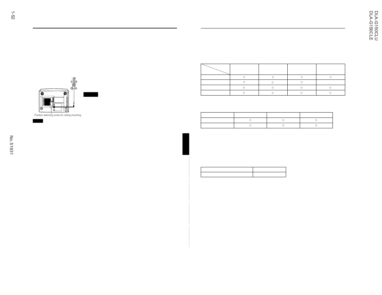 Connecting to various devices, Signals that can be input to the projector, When installing (adjusting/setting) the unit | JVC DLA-G150CLE User Manual | Page 52 / 80