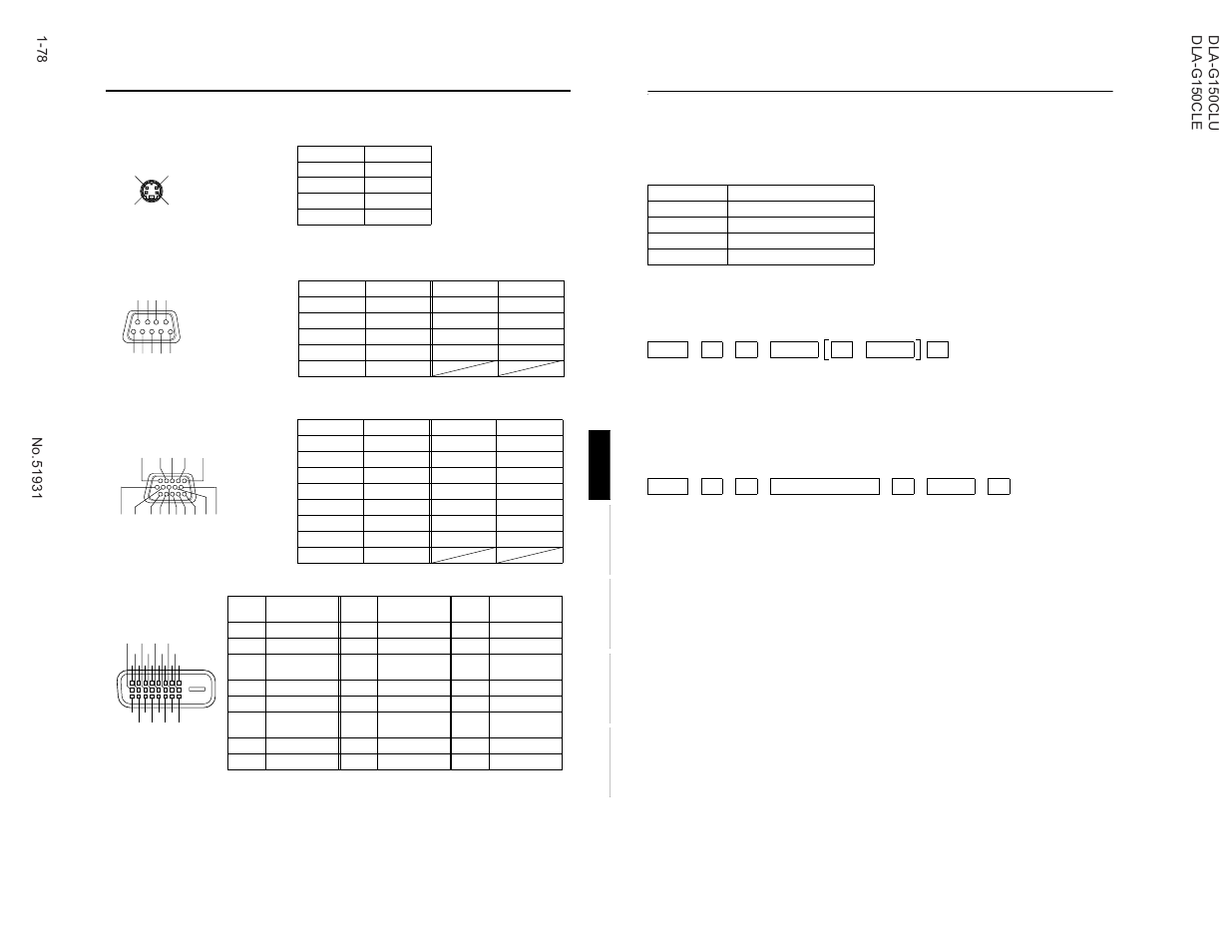 Rs- 232c external control, Rs-232c external control, Pin assignment (specifications for terminals) | JVC DLA-G150CLE User Manual | Page 78 / 80