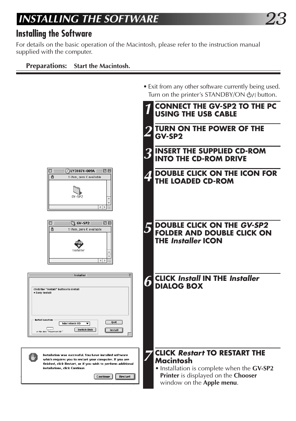 Installing the software | JVC GVSP2 User Manual | Page 25 / 36