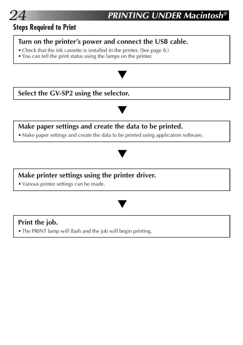 Printing under macintosh | JVC GVSP2 User Manual | Page 26 / 36