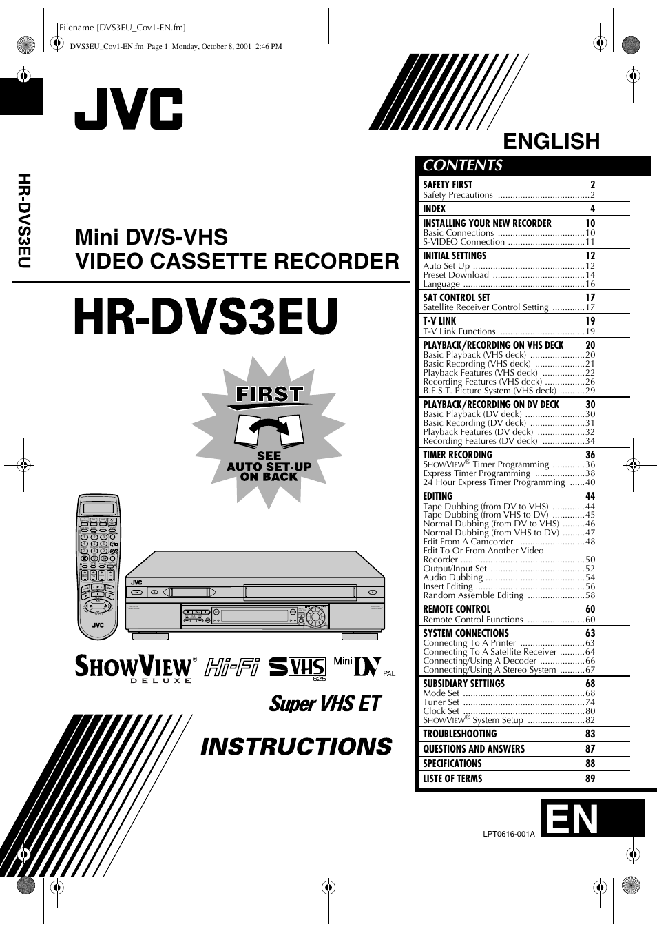 JVC HR-DVS3EU User Manual | 92 pages