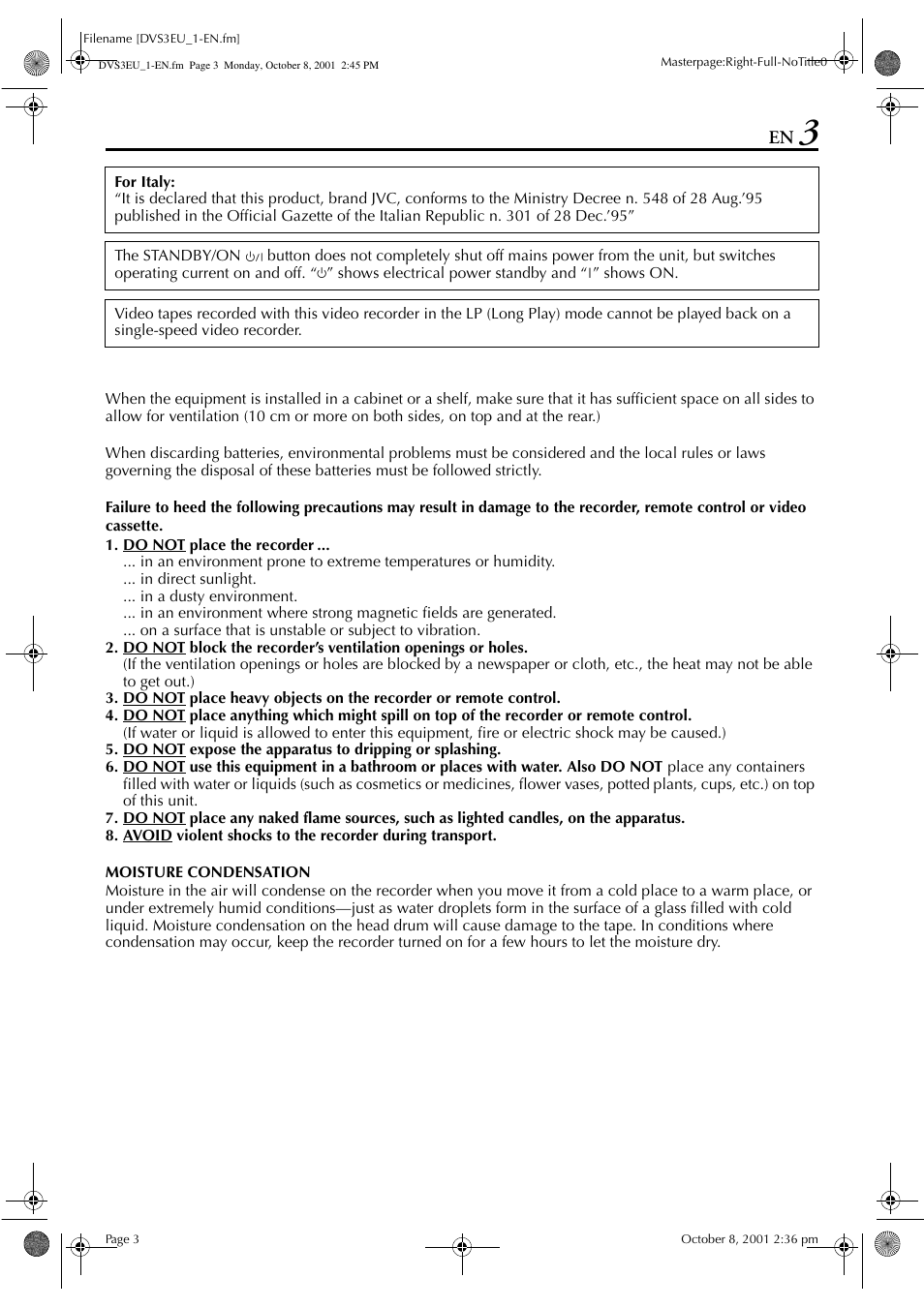 JVC HR-DVS3EU User Manual | Page 3 / 92