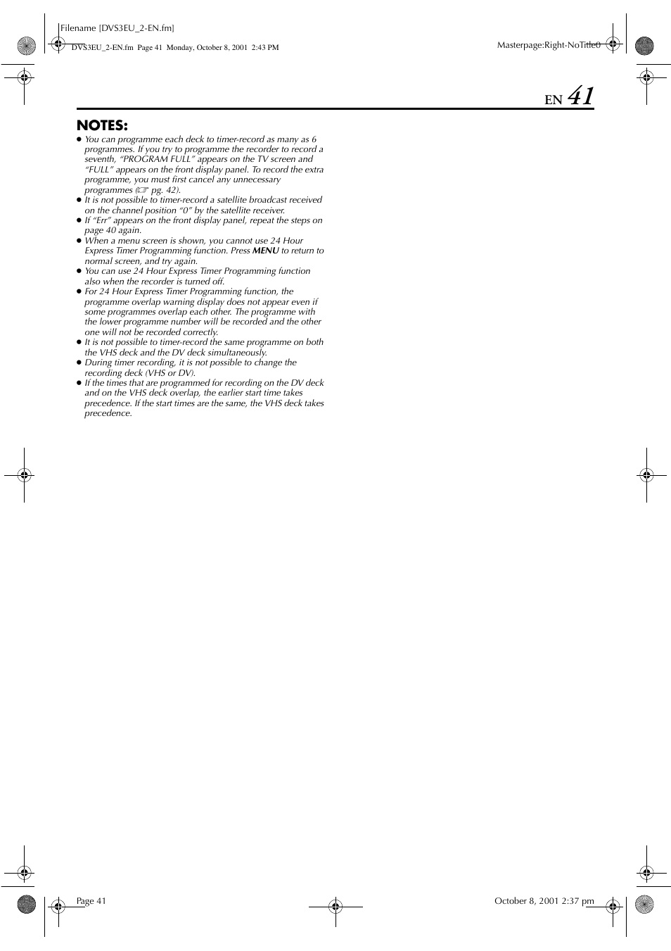 JVC HR-DVS3EU User Manual | Page 41 / 92