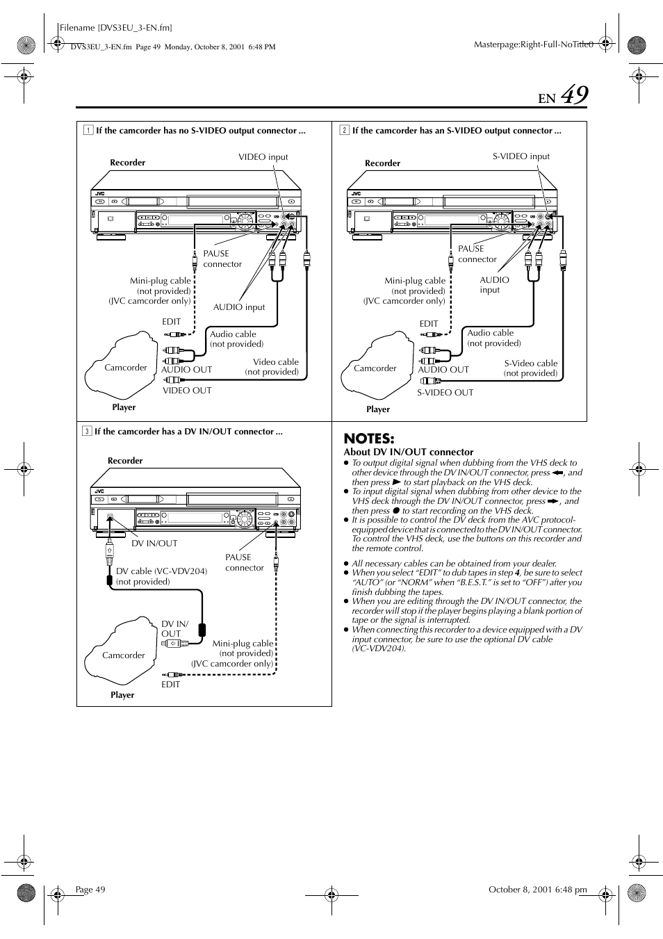 JVC HR-DVS3EU User Manual | Page 49 / 92