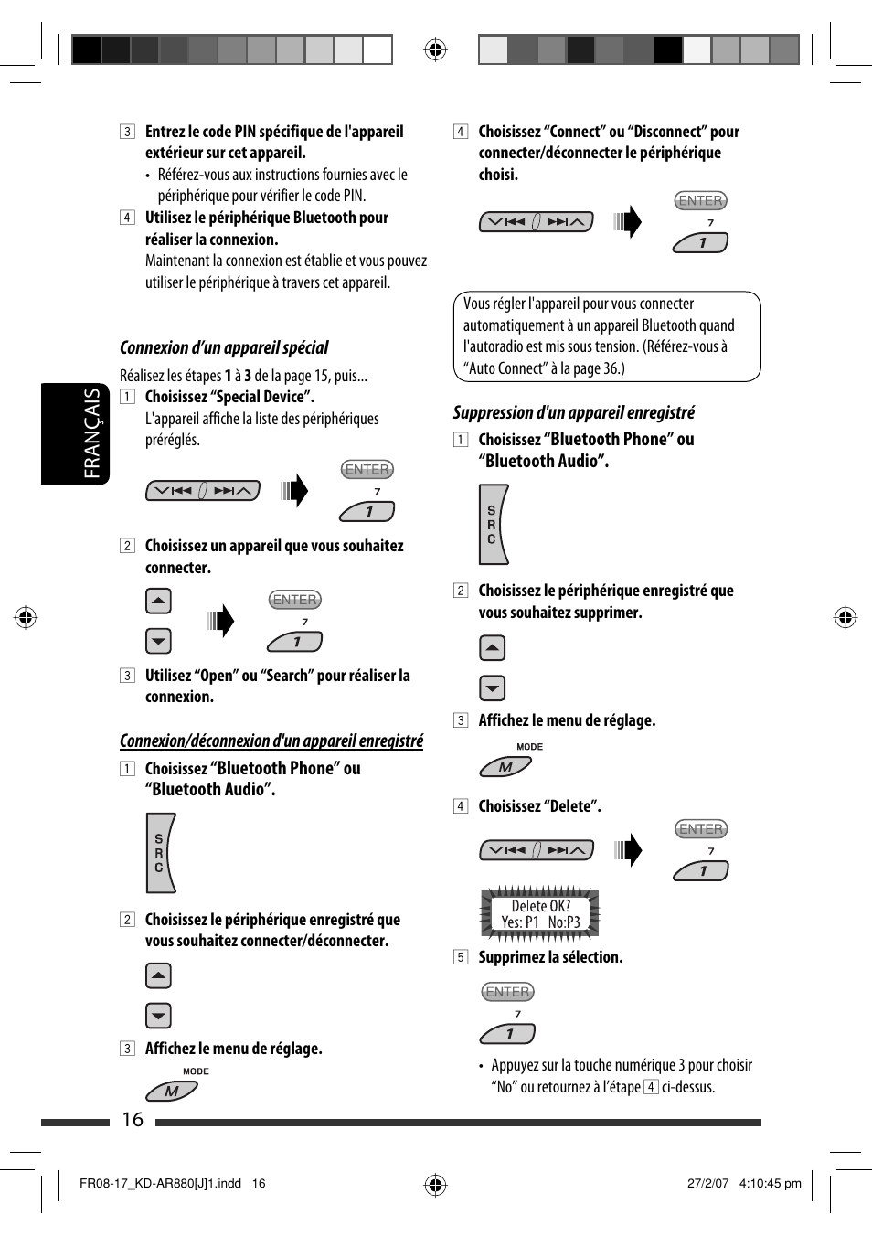 Français 16 | JVC KD-AR880J User Manual | Page 112 / 147