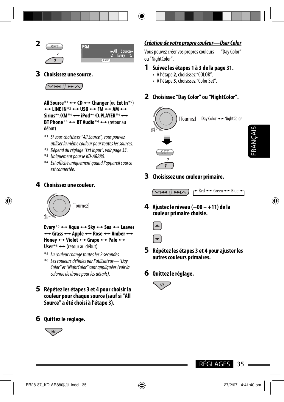 Français 35 réglages | JVC KD-AR880J User Manual | Page 131 / 147