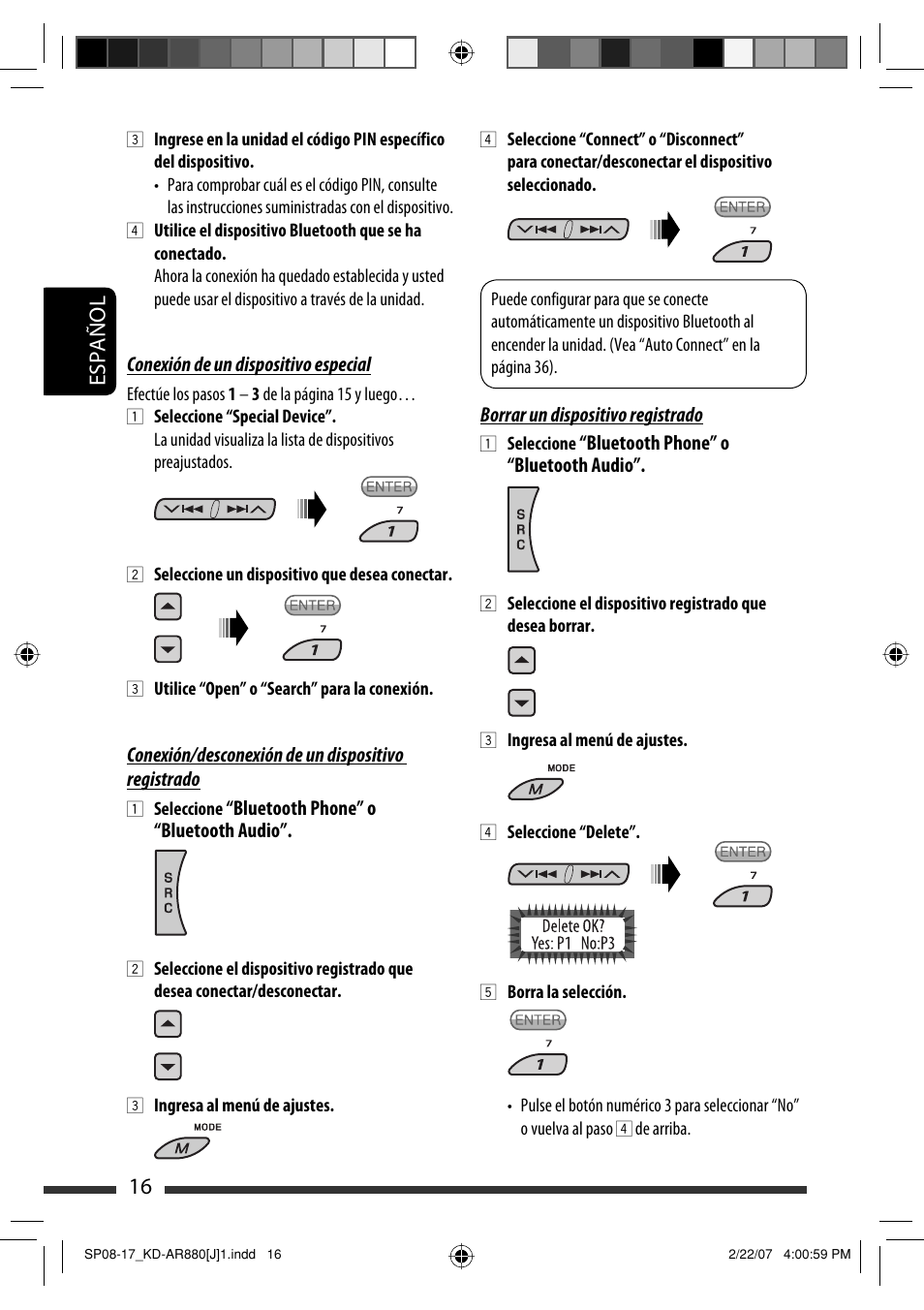 Español 16 | JVC KD-AR880J User Manual | Page 64 / 147