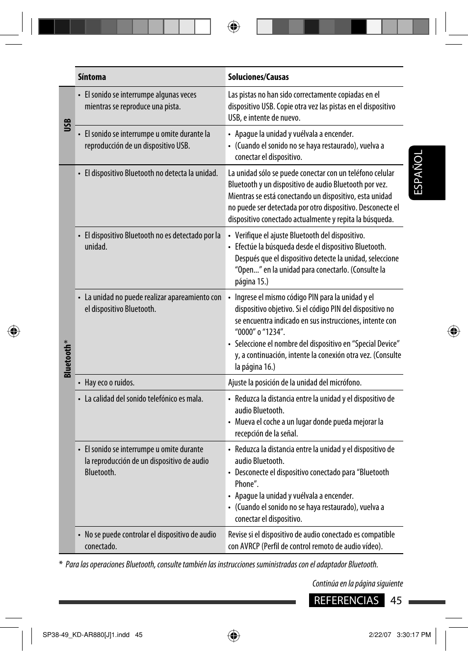 Español 45 referencias | JVC KD-AR880J User Manual | Page 93 / 147