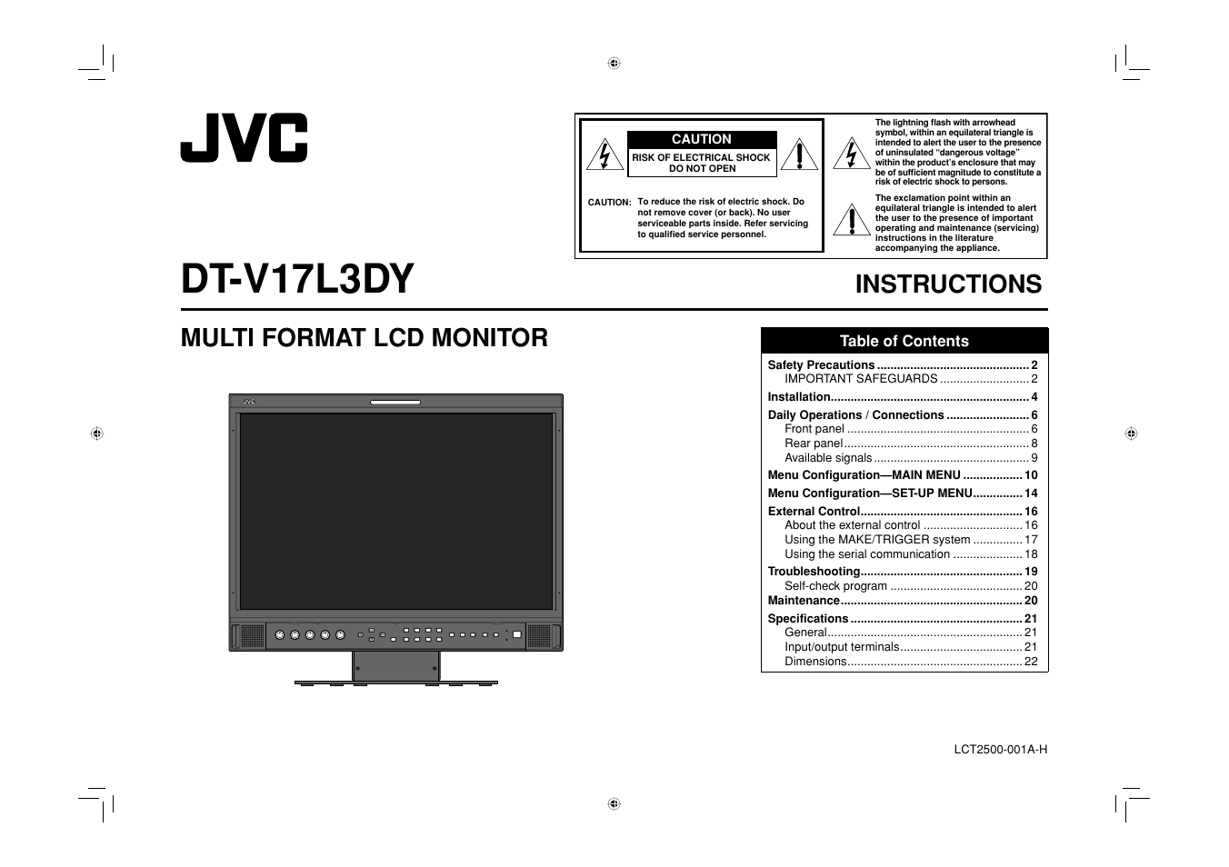 JVC DT-V17L3DY User Manual | 24 pages