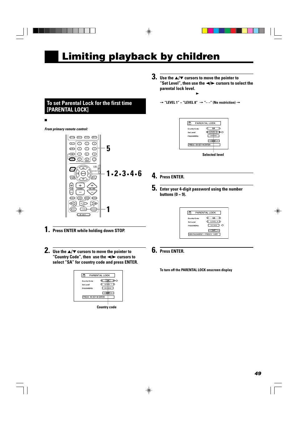 Limiting playback by children | JVC TH-A104 User Manual | Page 51 / 68