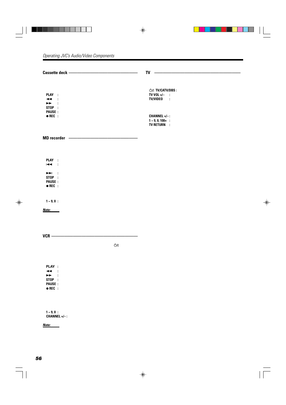 Operating jvc’s audio/video components | JVC TH-A104 User Manual | Page 58 / 68