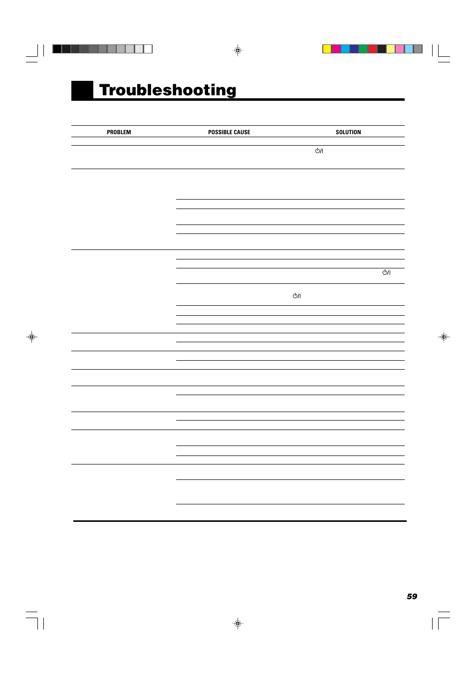 Troubleshooting | JVC TH-A104 User Manual | Page 61 / 68